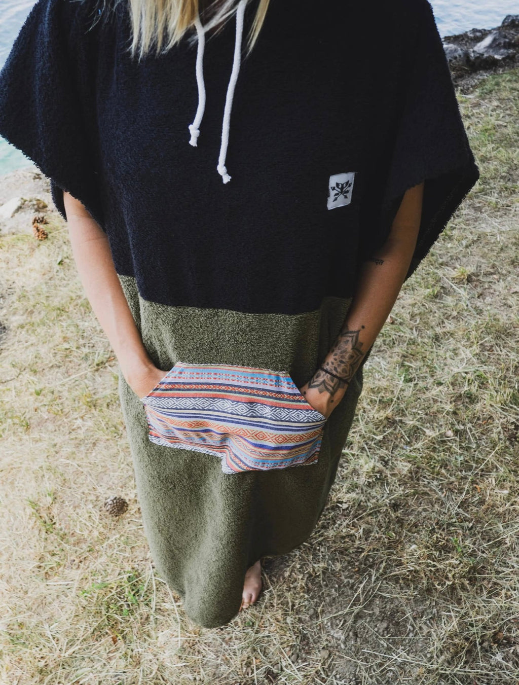 Zeachild, Tiki Unisex Surf Poncho, Organic Terry Cloth