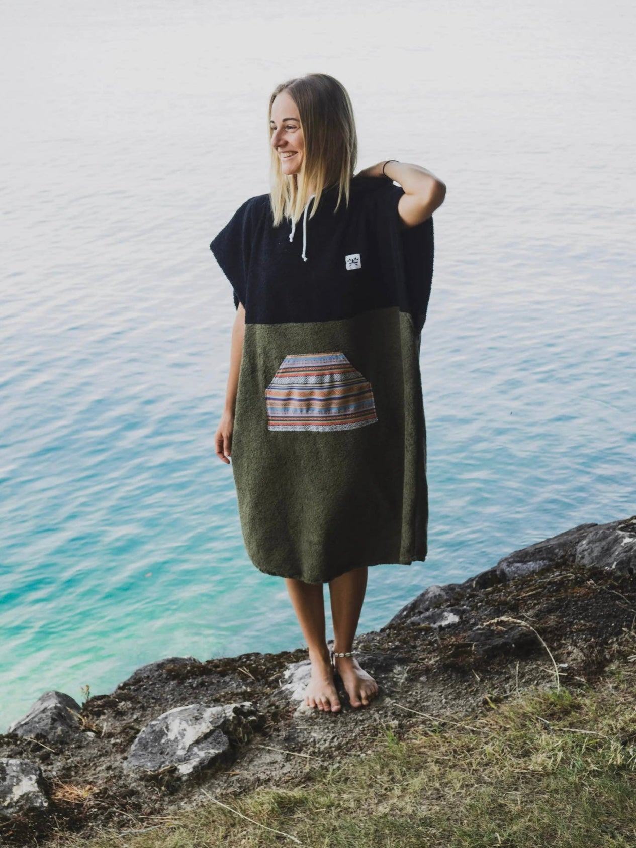 Zeachild, Tiki Unisex Surf Poncho, Organic Terry Cloth