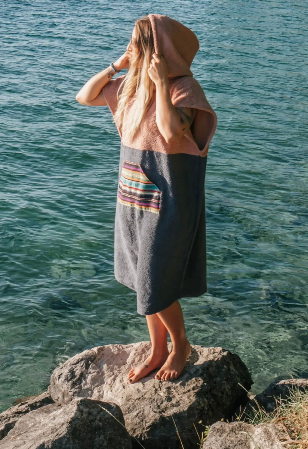 Zeachild, Sunset Bloom Surf Poncho Organic Terry Cloth - Limited Edition