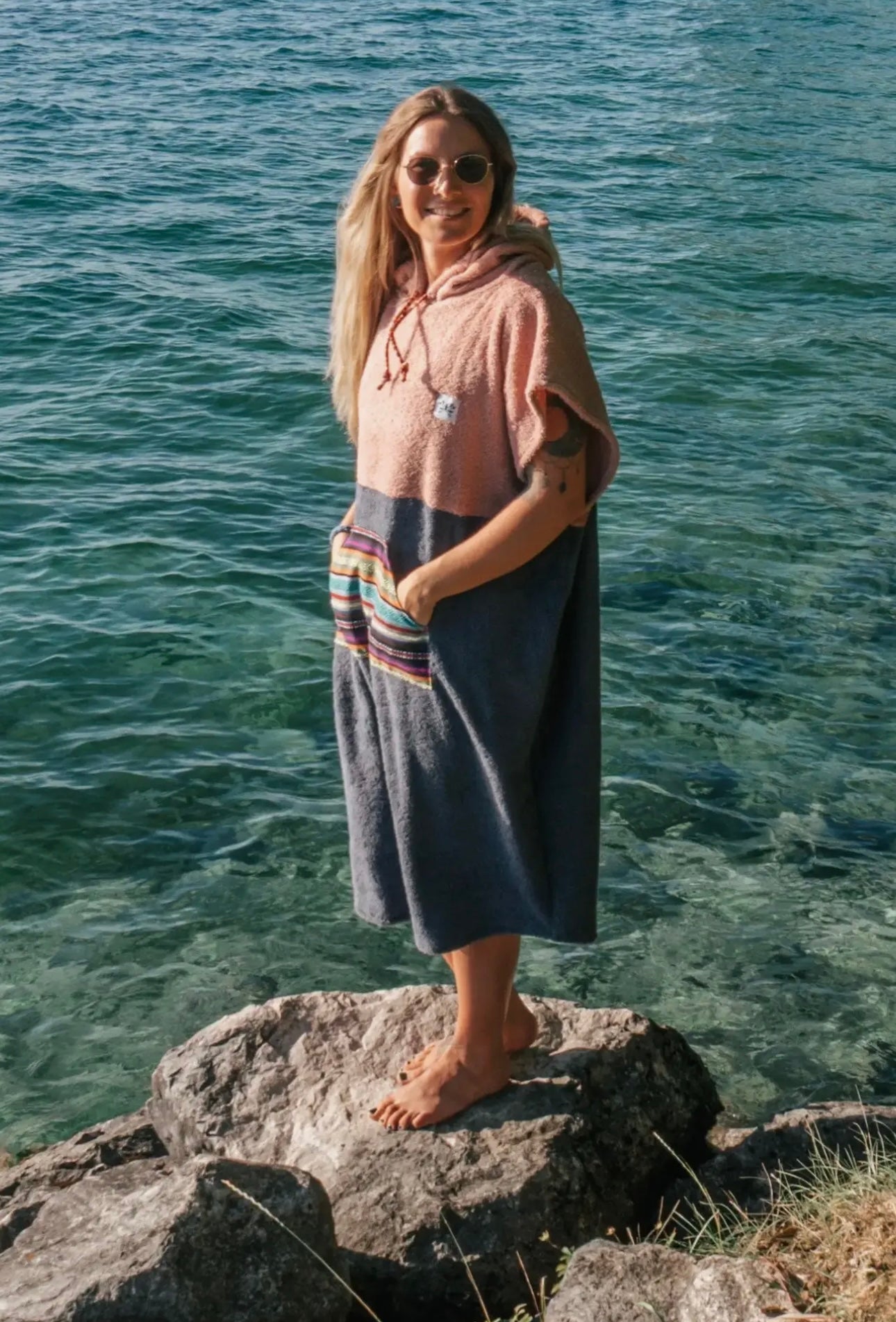 Zeachild, Sunset Bloom Surf Poncho Organic Terry Cloth - Limited Edition