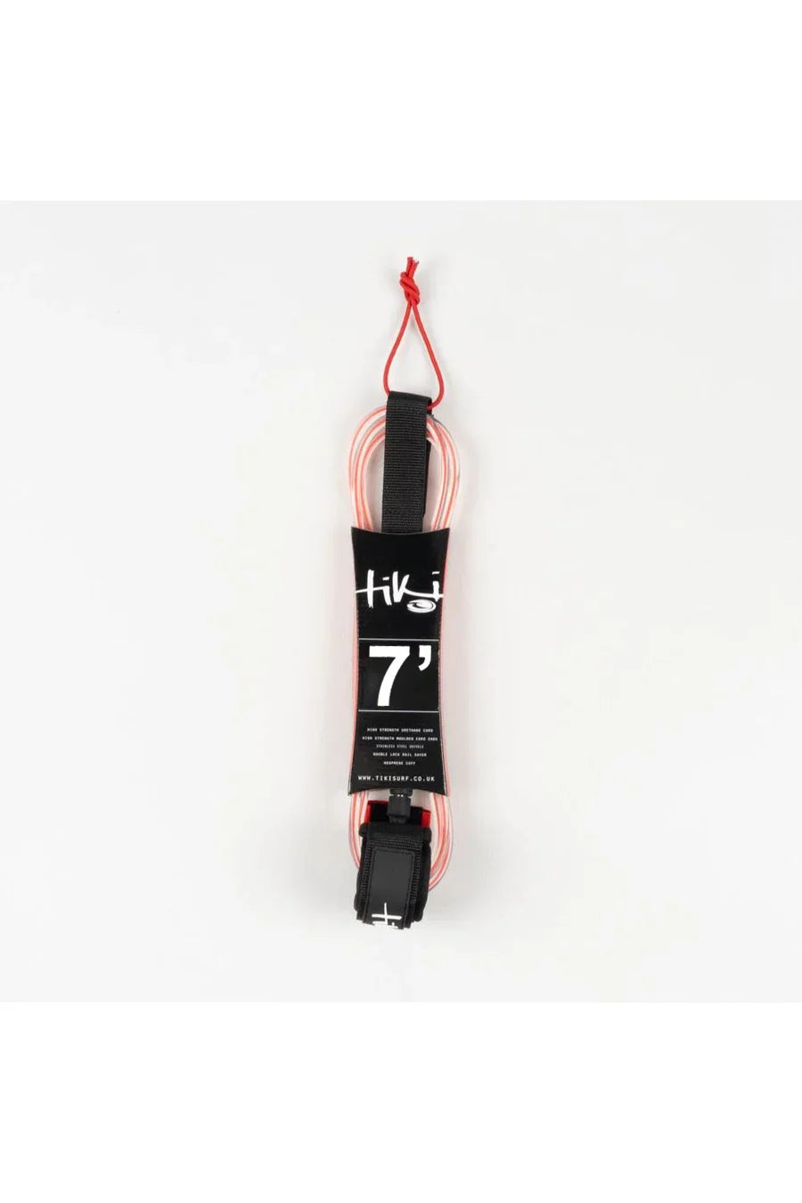 TIKI 7'0 LEASH 7MM 2 SWIVEL RED