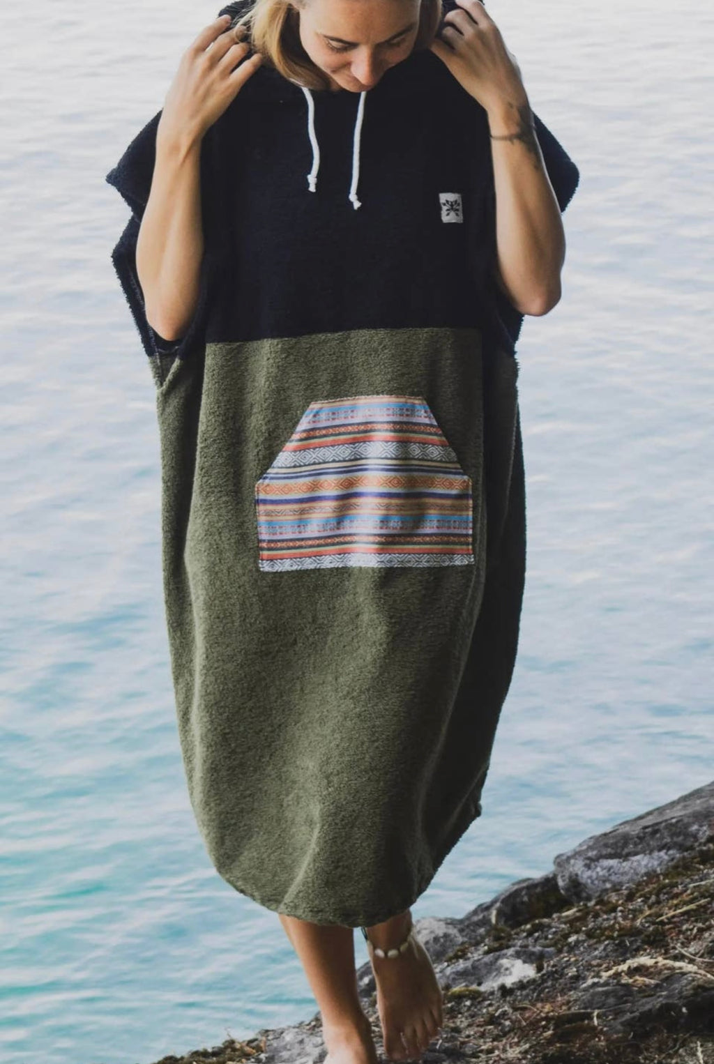 Zeachild, Tiki Unisex Surf Poncho, Organic Terry Cloth