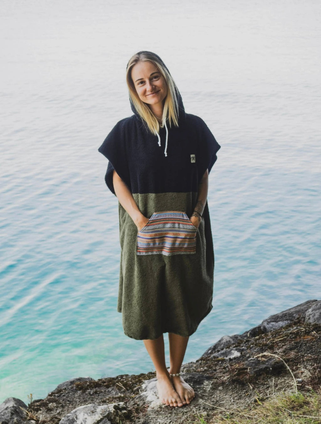 Zeachild, Tiki Unisex Surf Poncho, Organic Terry Cloth
